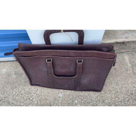 Vintage Coach Brown Leather BriefcaseAttache Bag Purse Messenger W Papers work